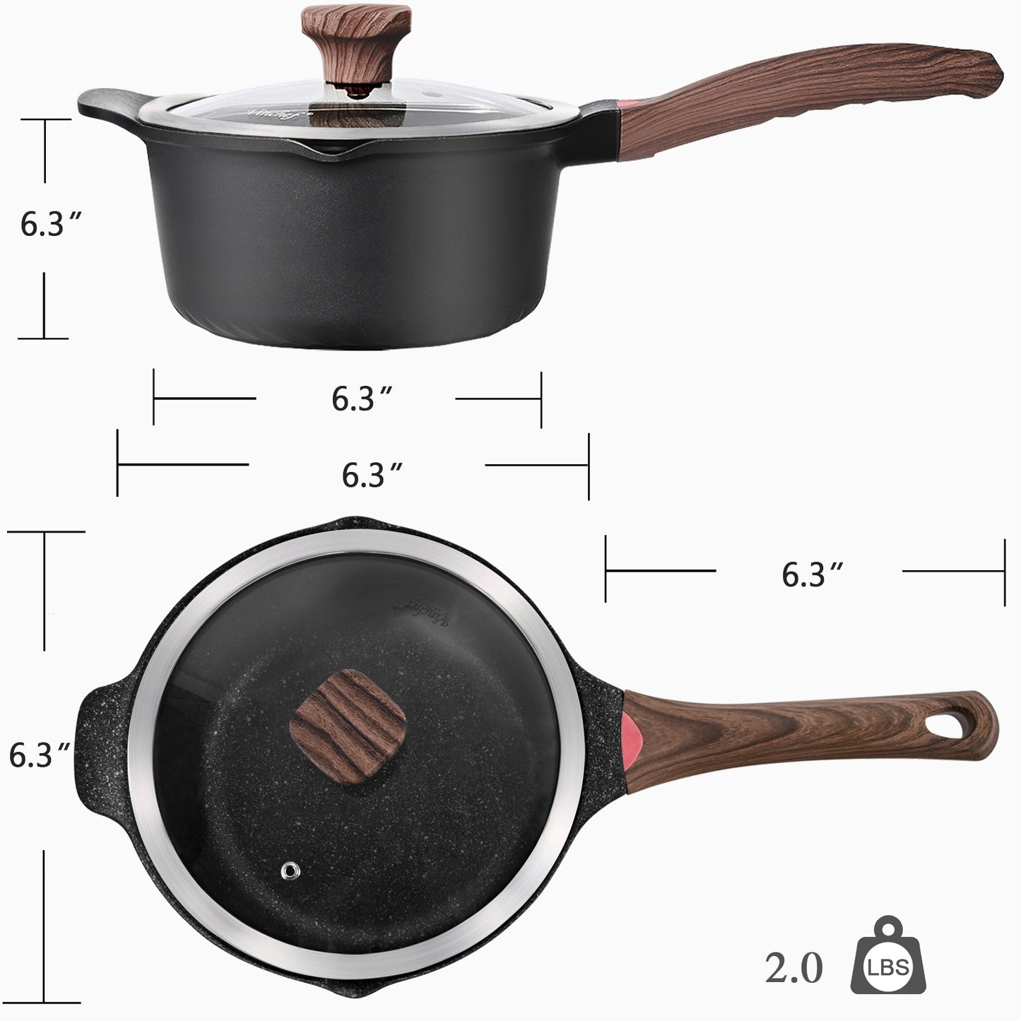 Vinchef Nonstick Sauce Pan with Lid