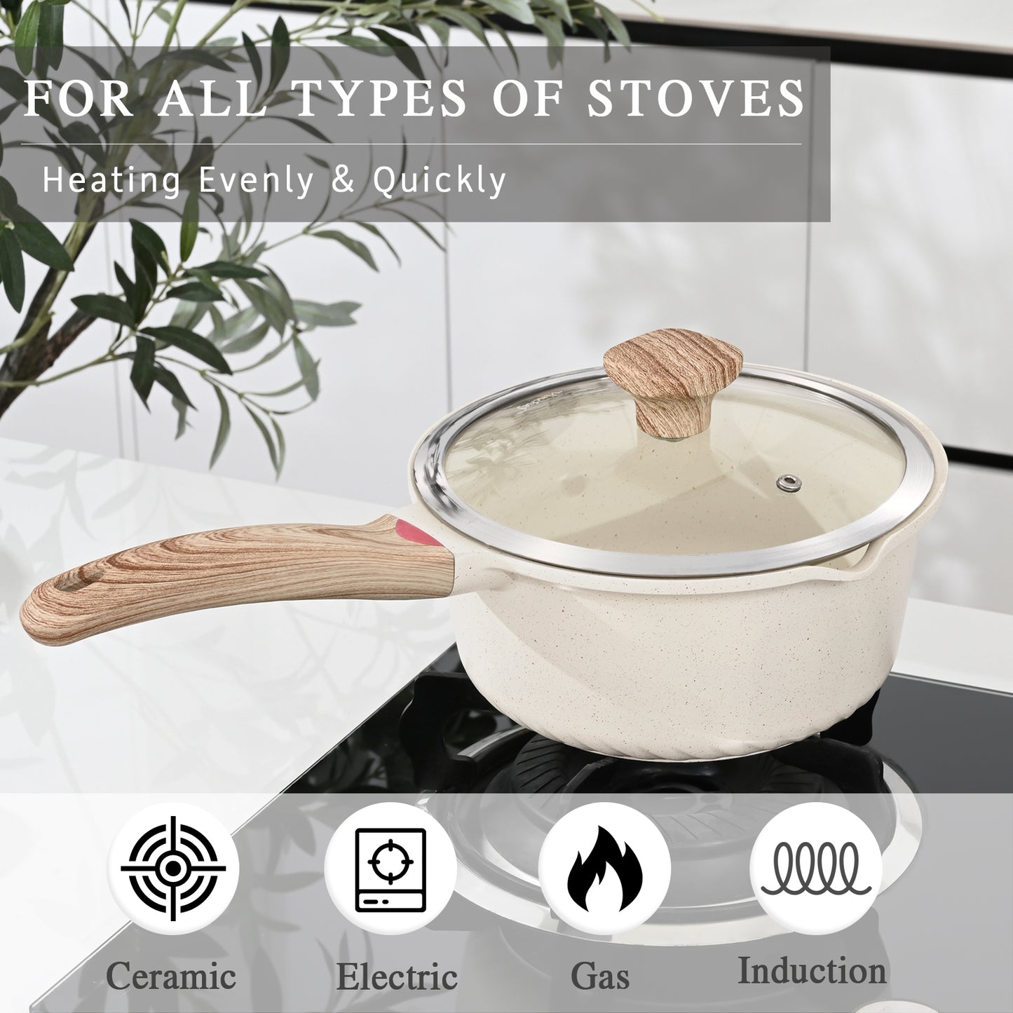 VINCHEF Nonstick Stockpot With Lid