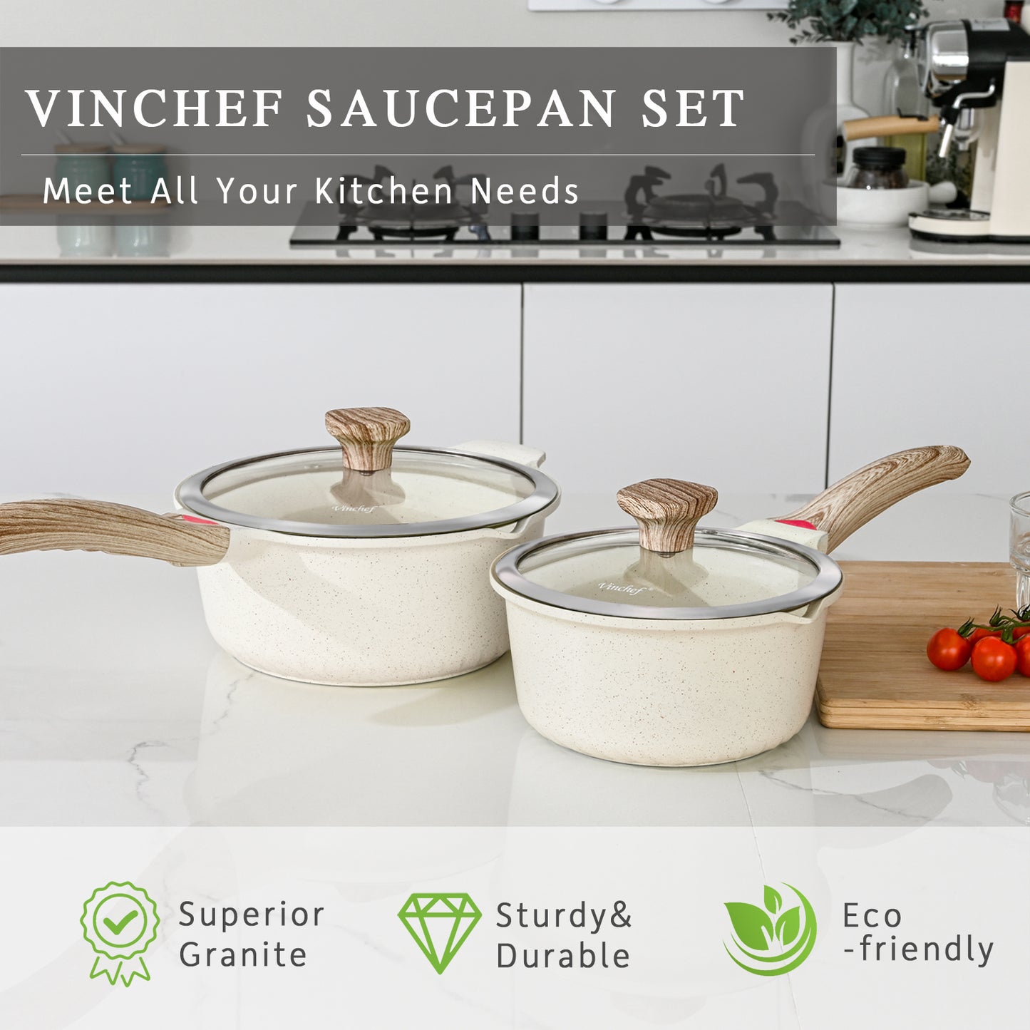 VINCHEF Nonstick Stockpot With Lid