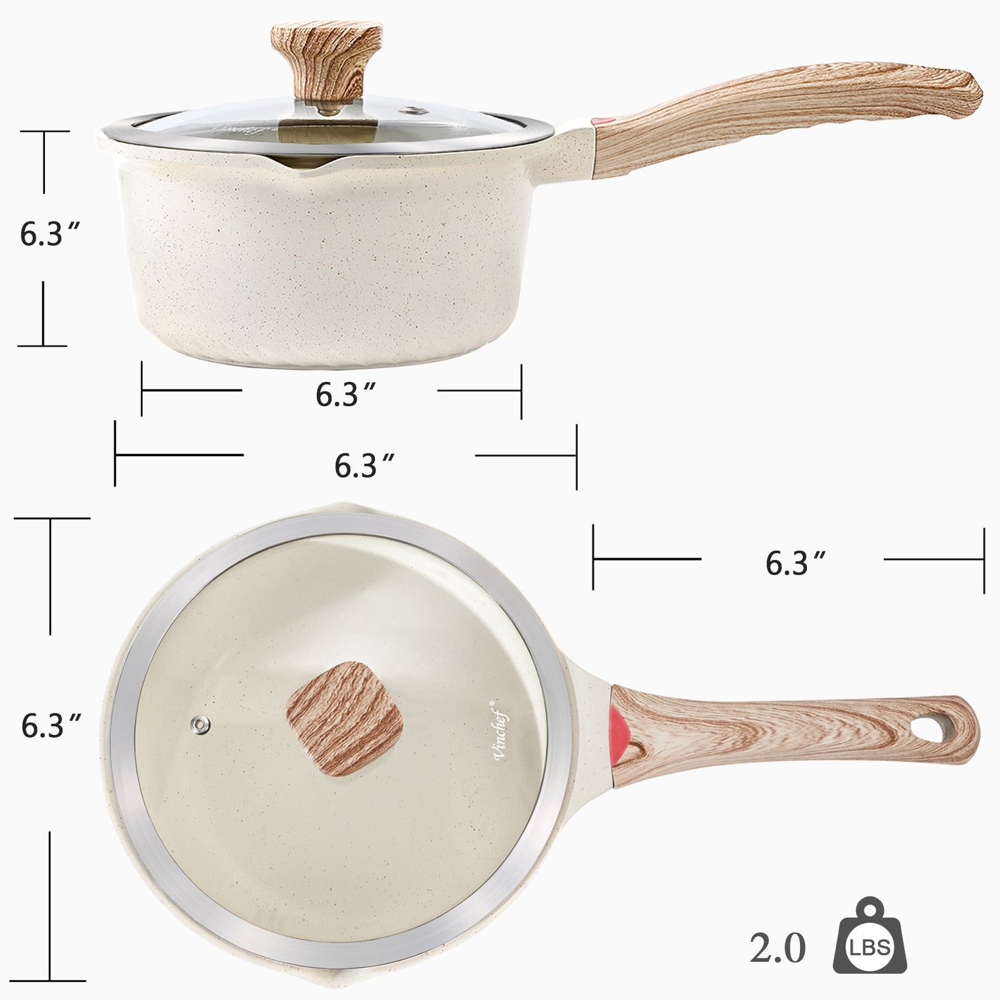 VINCHEF Nonstick Stockpot With Lid