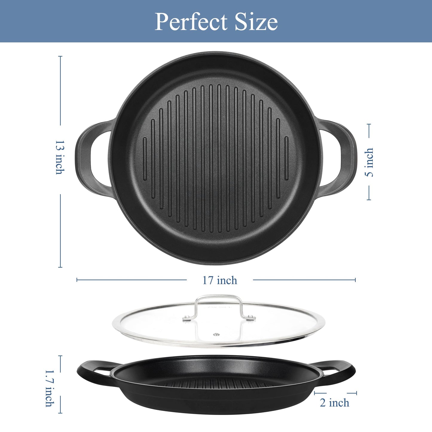 Vinchef Nonstick Grill Pan for Stove tops