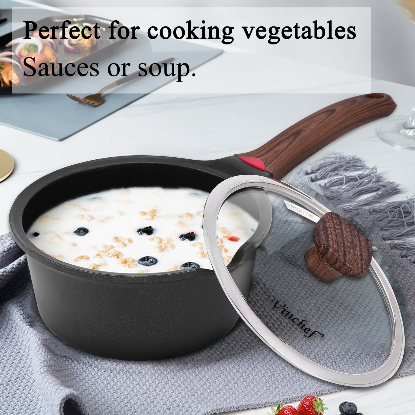 Vinchef Nonstick Sauce Pan with Lid