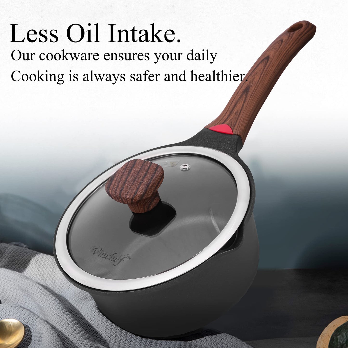 Vinchef Nonstick Sauce Pan with Lid